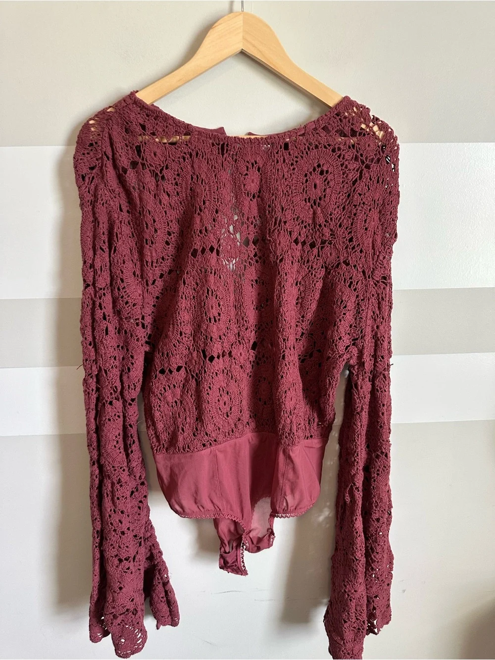 Free People Desert Daze Bodysuit Maroon